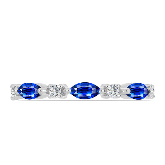 Silberring mit australischem blauem Saphir und weißem Topas
