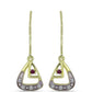 Goldplattierte Silberohrringe mit lila Diamant und weißem Diamant