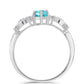 Silberring mit Paraiba Quarz und weißem Topas