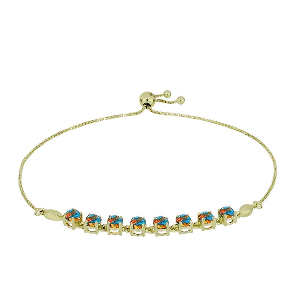 Goldplattiertes Silberarmband mit Austerntürkis 1 