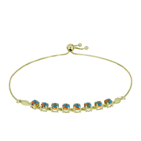 Goldplattiertes Silberarmband mit Austerntürkis