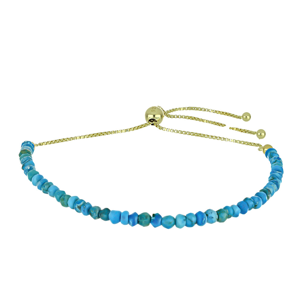 Goldplattiertes Silberarmband mit Austerntürkis