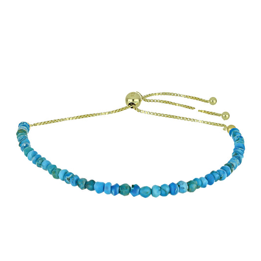 Goldplattiertes Silberarmband mit Austerntürkis