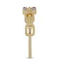 Goldplattierter Silberring mit lila Diamant und weißem Diamant