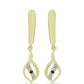 Goldplattierte Silberohrringe mit lila Diamant und weißem Diamant