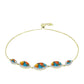 Goldplattiertes Silberarmband mit Austerntürkis und weißem Topas