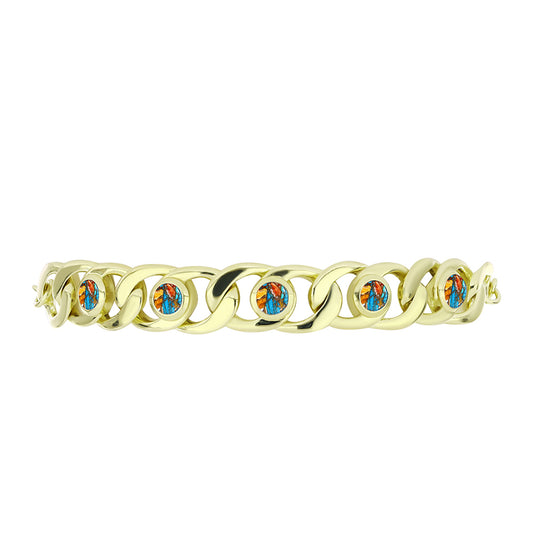 Goldplattiertes Silberarmband mit Austerntürkis