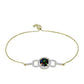 Goldplattiertes Silberarmband mit mitternachtsschwarzem äthiopischen Opal aus Lega Dembi und weißem Topas