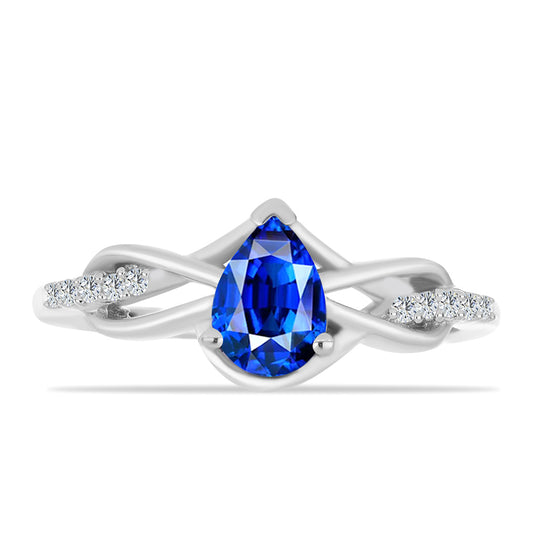Silberring mit australischem blauem Saphir und weißem Topas