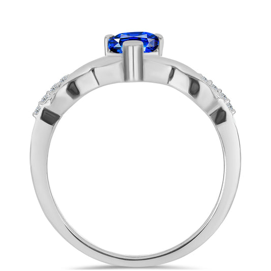 Silberring mit australischem blauem Saphir und weißem Topas