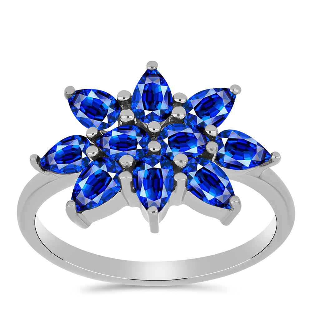 Silberring mit australischem blauem Saphir 3 