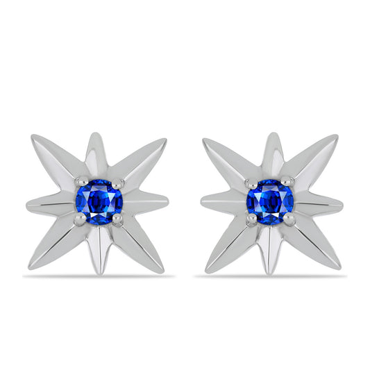Silberohrringe mit australischem blauem Saphir