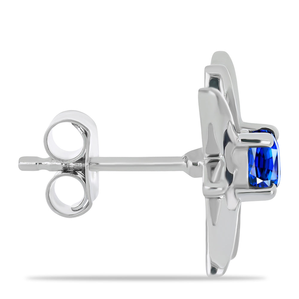 Silberohrringe mit australischem blauem Saphir 2 