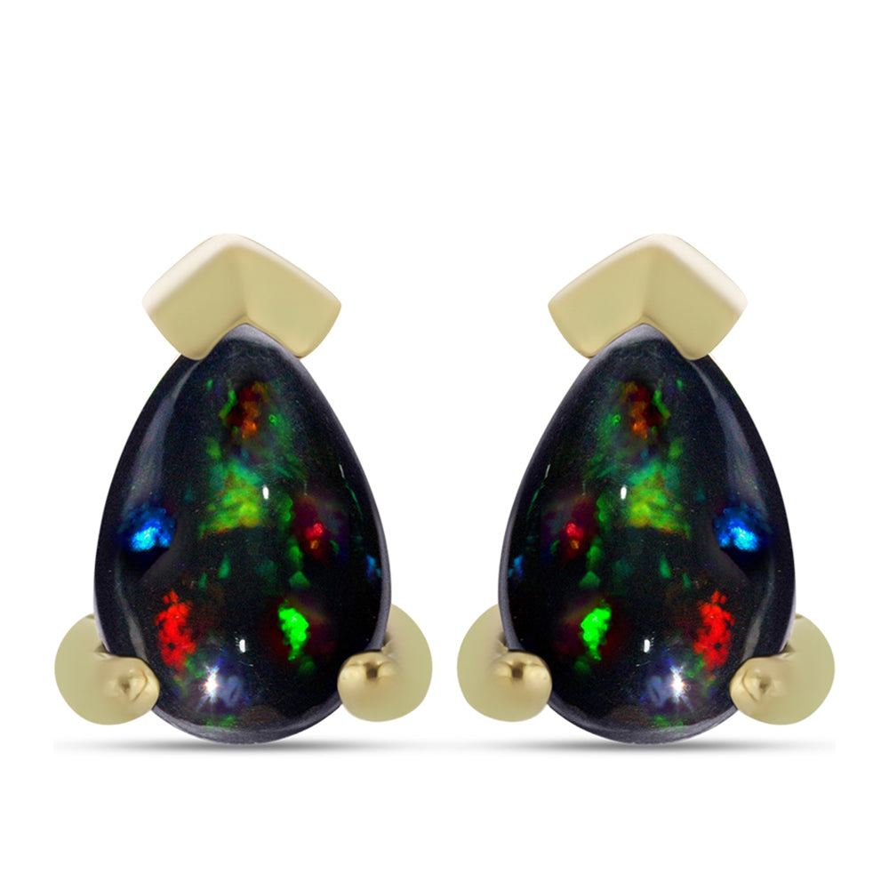 schmuckgarnitur aus Goldplattierte Silber mit mitternachtsschwarzem äthiopischen Opal aus Lega Dembi 2 