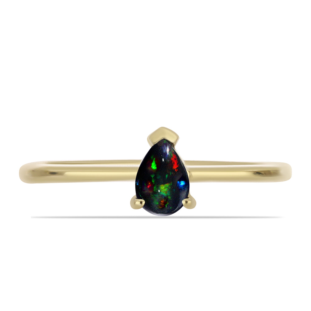 schmuckgarnitur aus Goldplattierte Silber mit mitternachtsschwarzem äthiopischen Opal aus Lega Dembi 3 