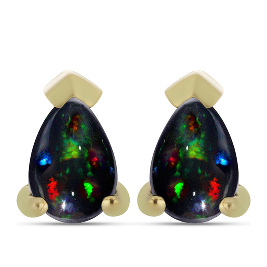 schmuckgarnitur aus Goldplattierte Silber mit mitternachtsschwarzem äthiopischen Opal aus Lega Dembi