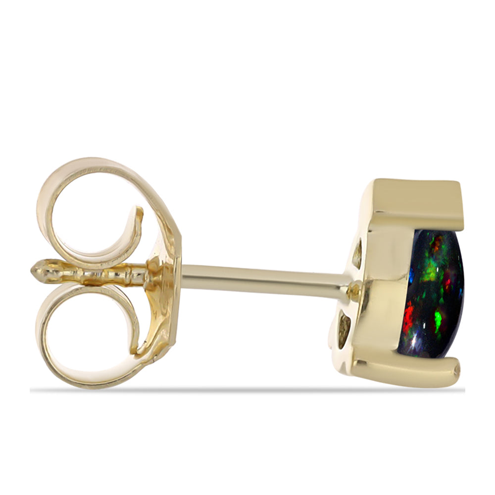 schmuckgarnitur aus Goldplattierte Silber mit mitternachtsschwarzem äthiopischen Opal aus Lega Dembi 4 