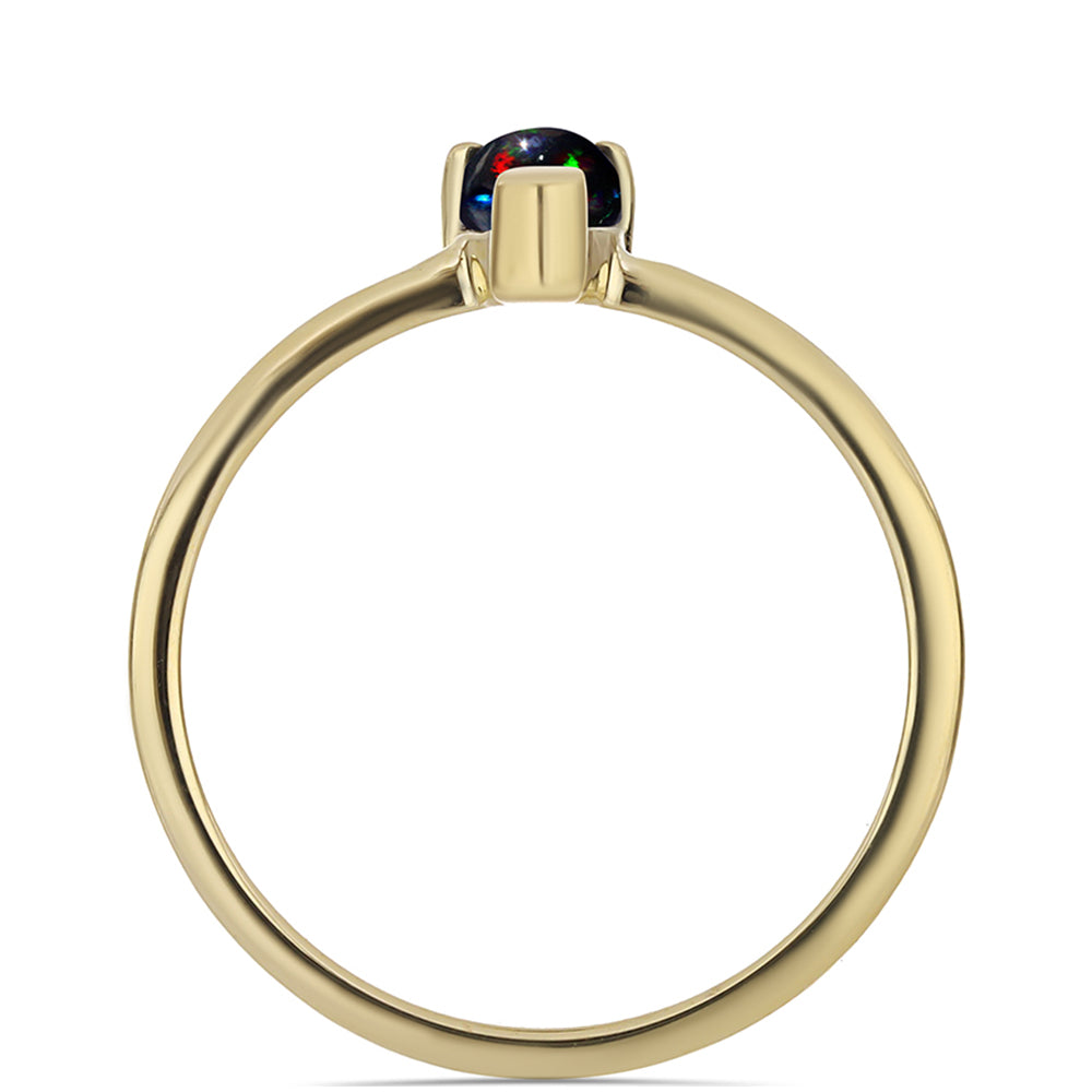 schmuckgarnitur aus Goldplattierte Silber mit mitternachtsschwarzem äthiopischen Opal aus Lega Dembi 5 