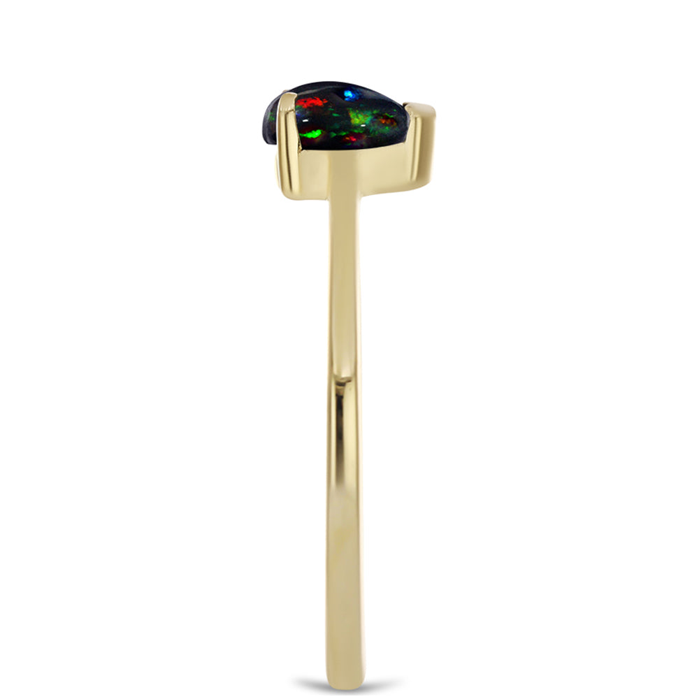 schmuckgarnitur aus Goldplattierte Silber mit mitternachtsschwarzem äthiopischen Opal aus Lega Dembi 7 