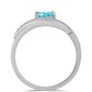 Silberring mit Paraiba Quarz und weißem Topas