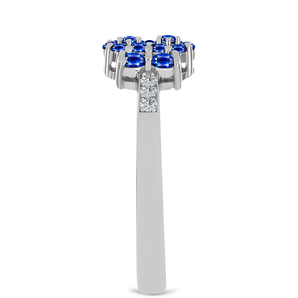 Silberring mit australischem blauem Saphir und weißem Topas 4 