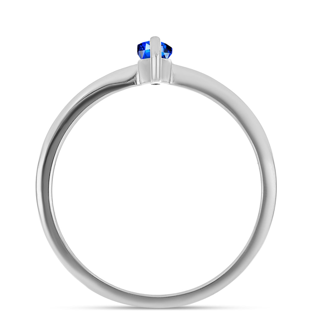 Silberring mit australischem blauem Saphir 3 