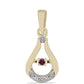 Goldplattierter Silberanhänger mit lila Diamant und weißem Diamant