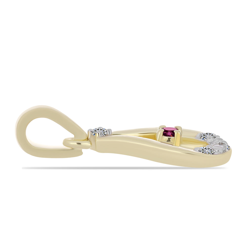 Goldplattierter Silberanhänger mit lila Diamant und weißem Diamant 2 