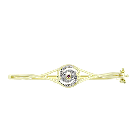 Goldplattierte Silber mit lila Diamant und weißem Diamant