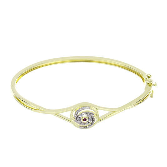 Goldplattierte Silber mit lila Diamant und weißem Diamant