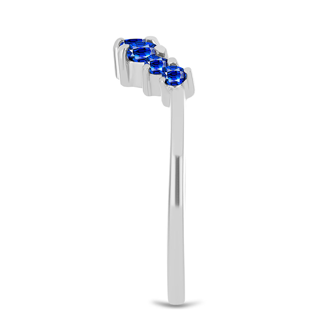 Silberring mit australischem blauem Saphir 4 
