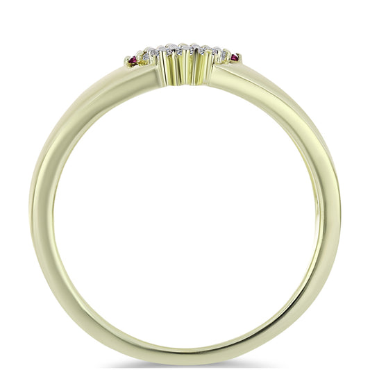 Goldplattierter Silberring mit lila Diamant und weißem Diamant