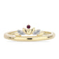 Goldplattierter Silberring mit lila Diamant und weißem Diamant
