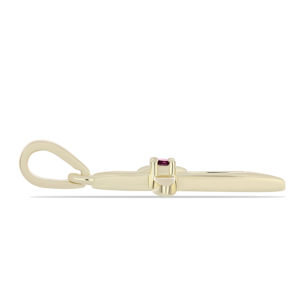Goldplattierter Silberanhänger mit lila Diamant 2 