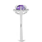 Silberring mit marokkanischem Amethyst und weißem Topas