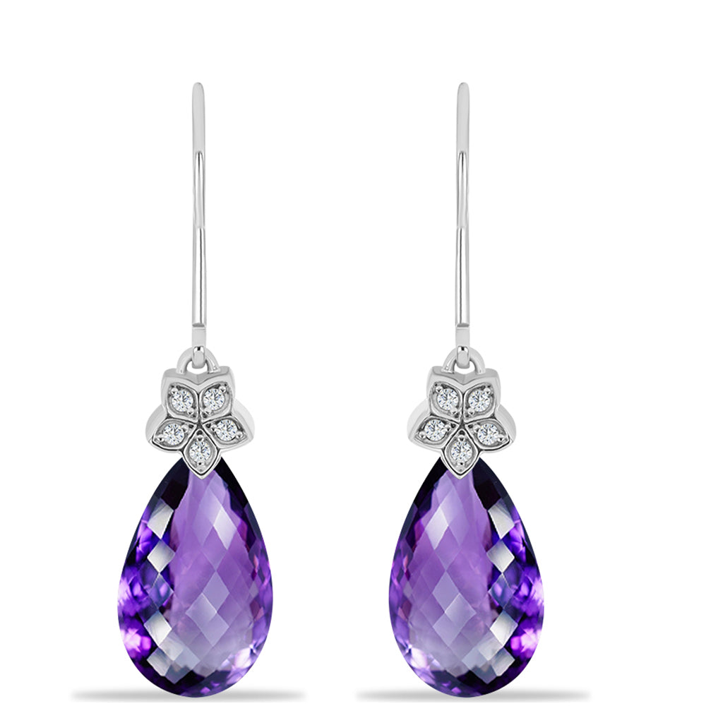 Silberohrringe mit marokkanischem Amethyst und weißem Topas 1 