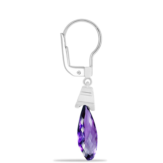 Silberohrringe mit marokkanischem Amethyst und weißem Topas