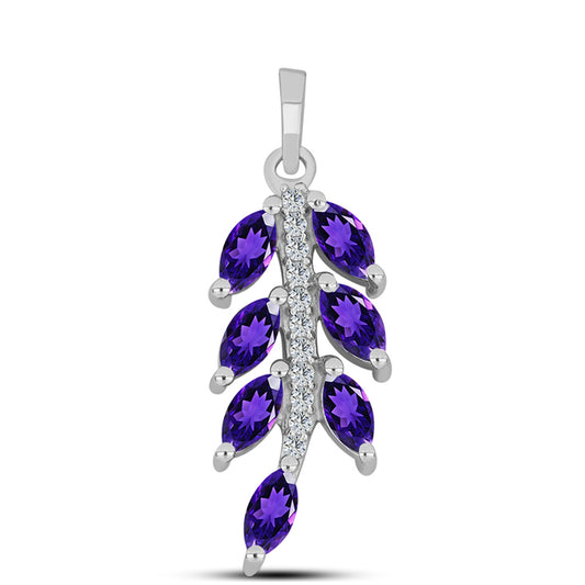 Silberanhänger mit marokkanischem Amethyst und weißem Topas