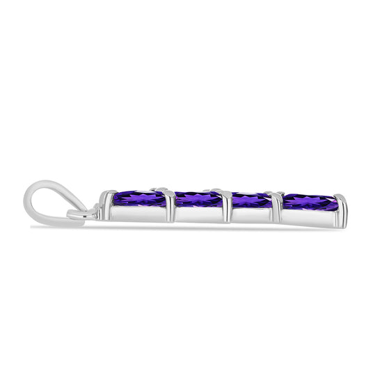 Silberanhänger mit marokkanischem Amethyst und weißem Topas