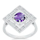 Silberring mit marokkanischem Amethyst und weißem Topas
