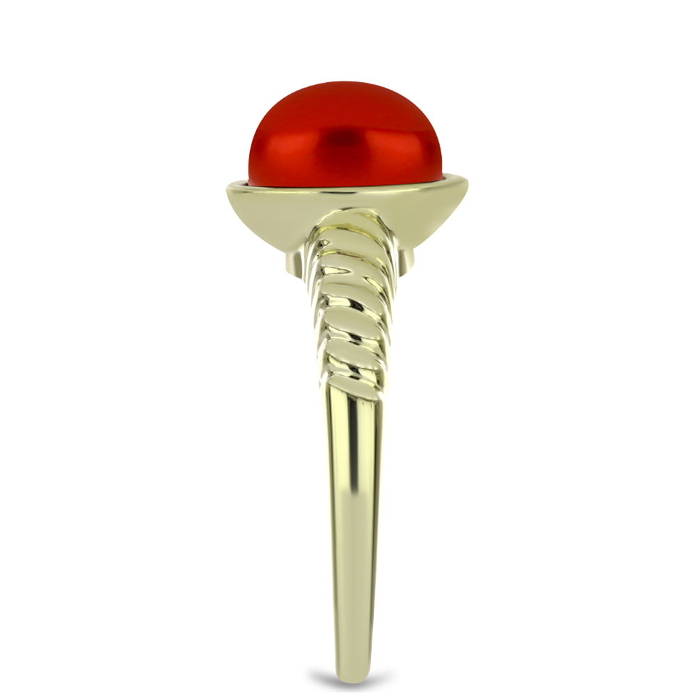 Goldplattierter Silberring mit roter Süßwasserperle 4 