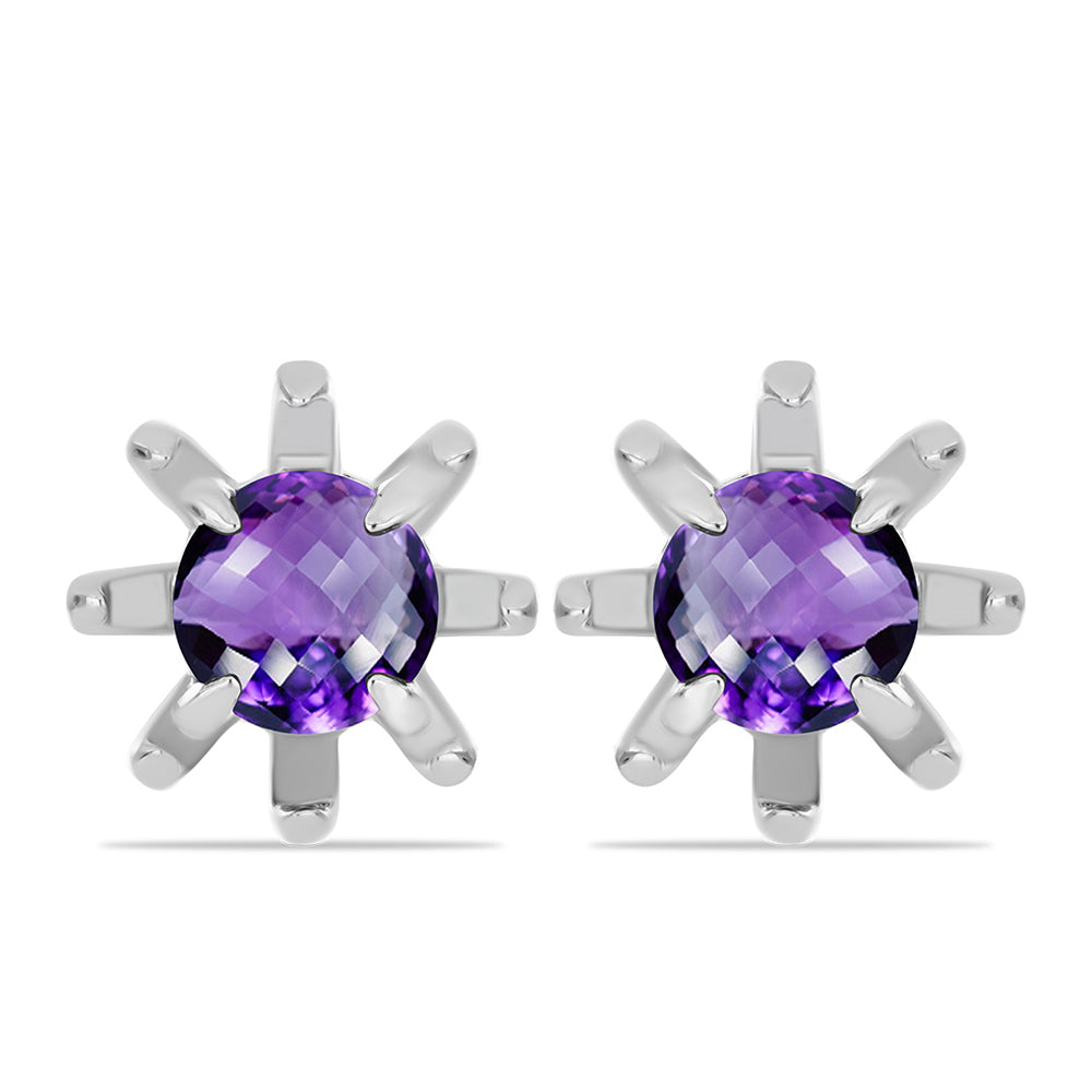 Silberohrringe mit marokkanischem Amethyst 1 