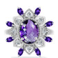 Silberring mit marokkanischem Amethyst und weißem Topas