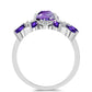 Silberring mit marokkanischem Amethyst und weißem Topas