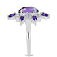 Silberring mit marokkanischem Amethyst und weißem Topas