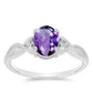 Silberring mit marokkanischem Amethyst und weißem Topas