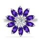 Silberring mit marokkanischem Amethyst und weißem Topas