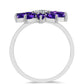Silberring mit marokkanischem Amethyst und weißem Topas