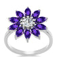 Silberring mit marokkanischem Amethyst und weißem Topas