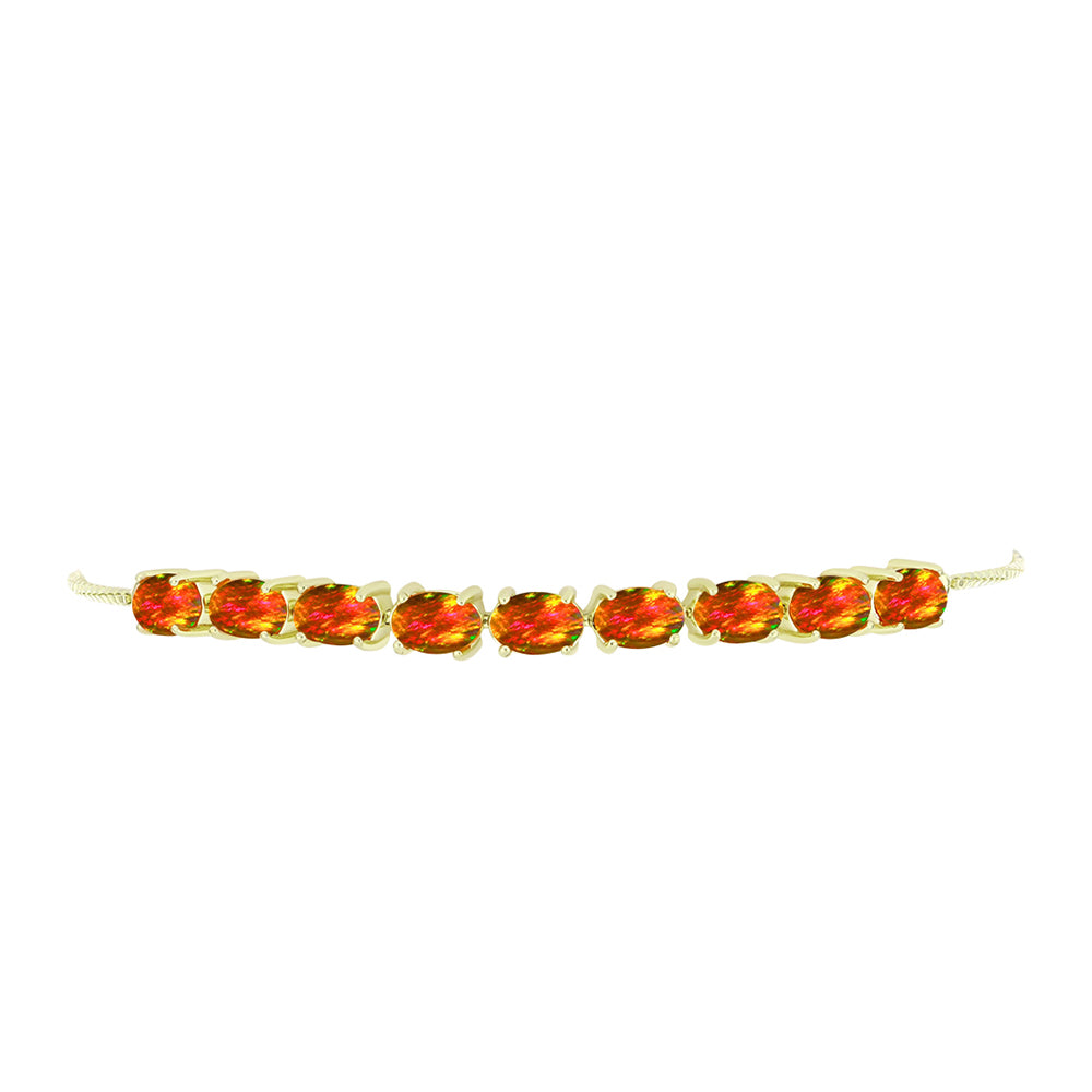 Goldplattiertes Silberarmband mit amerikanischem Feueropal 2 